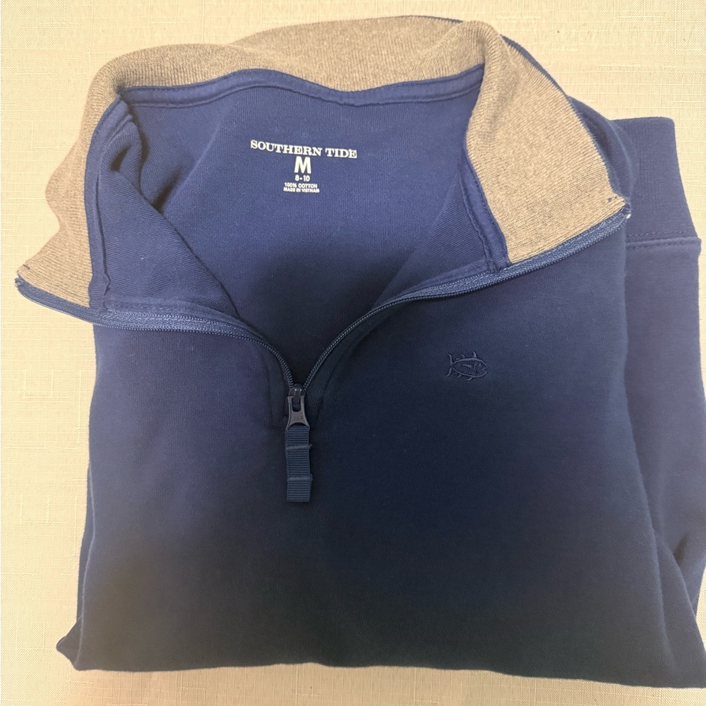 Southern Tide youth  Navy Zip-Up Sweater